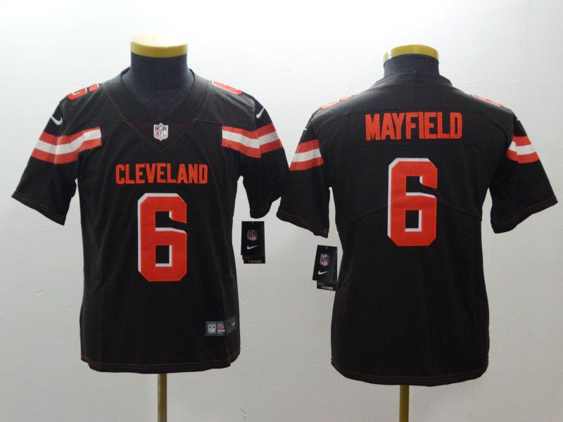 Youth Cleveland Browns 6 Mayfield Brown Nike Vapor Untouchable Playe NFL Jerseys